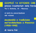 Modernit� e tradizione
nell'architettura a Piacenza
(1900 - 1940)